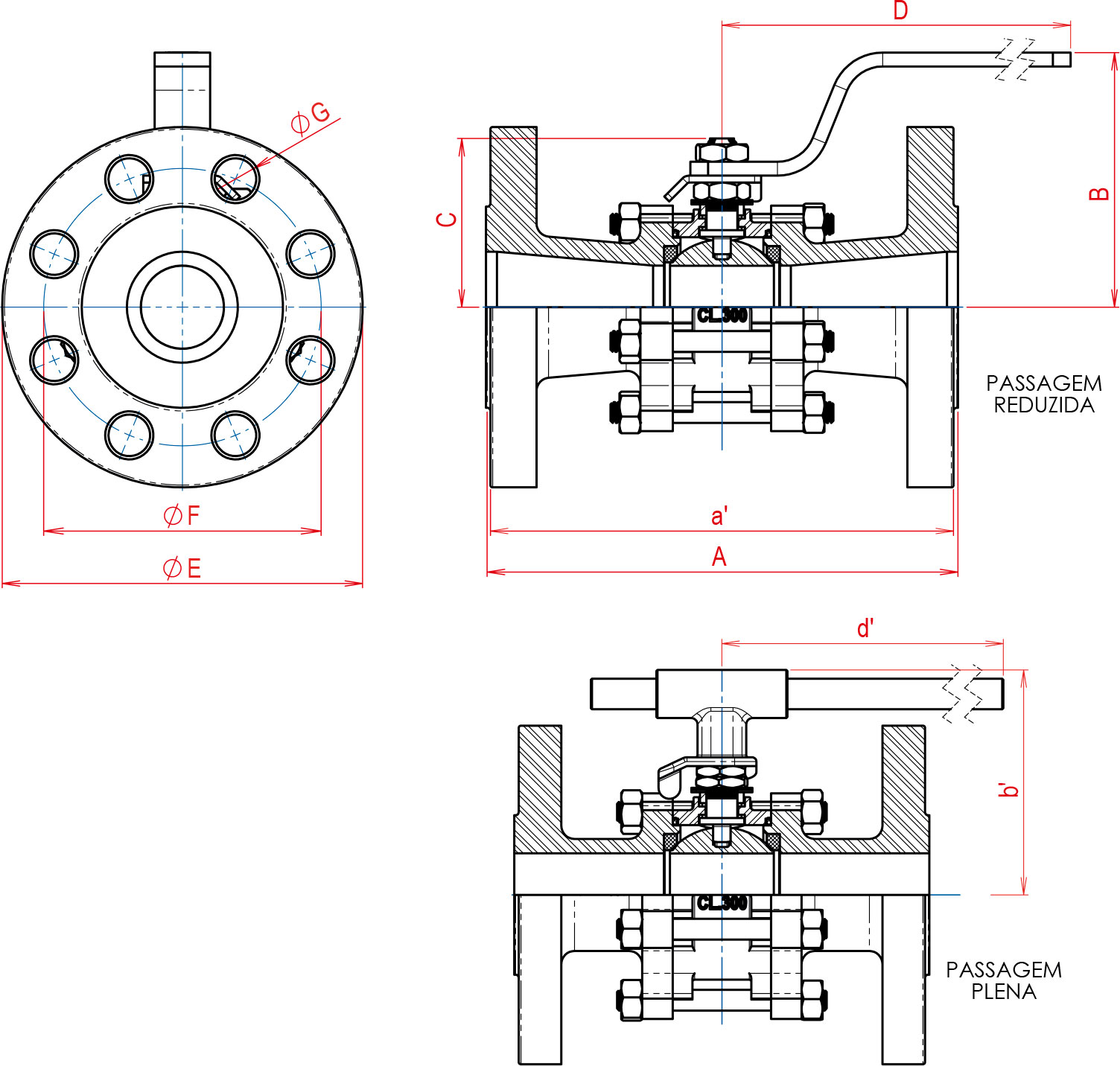 Valvula-de-Esfera-Tripartida-Serie-1000-Flange-Classe-300-desenho