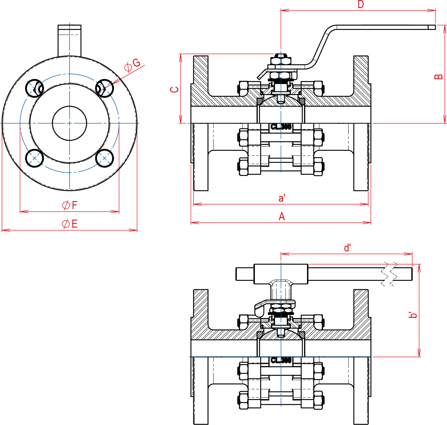 Valvula-de-Esfera-Tripartida-Serie-1000-Flange-DIN-desenho